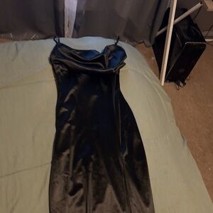 Black Satin Formal Dress